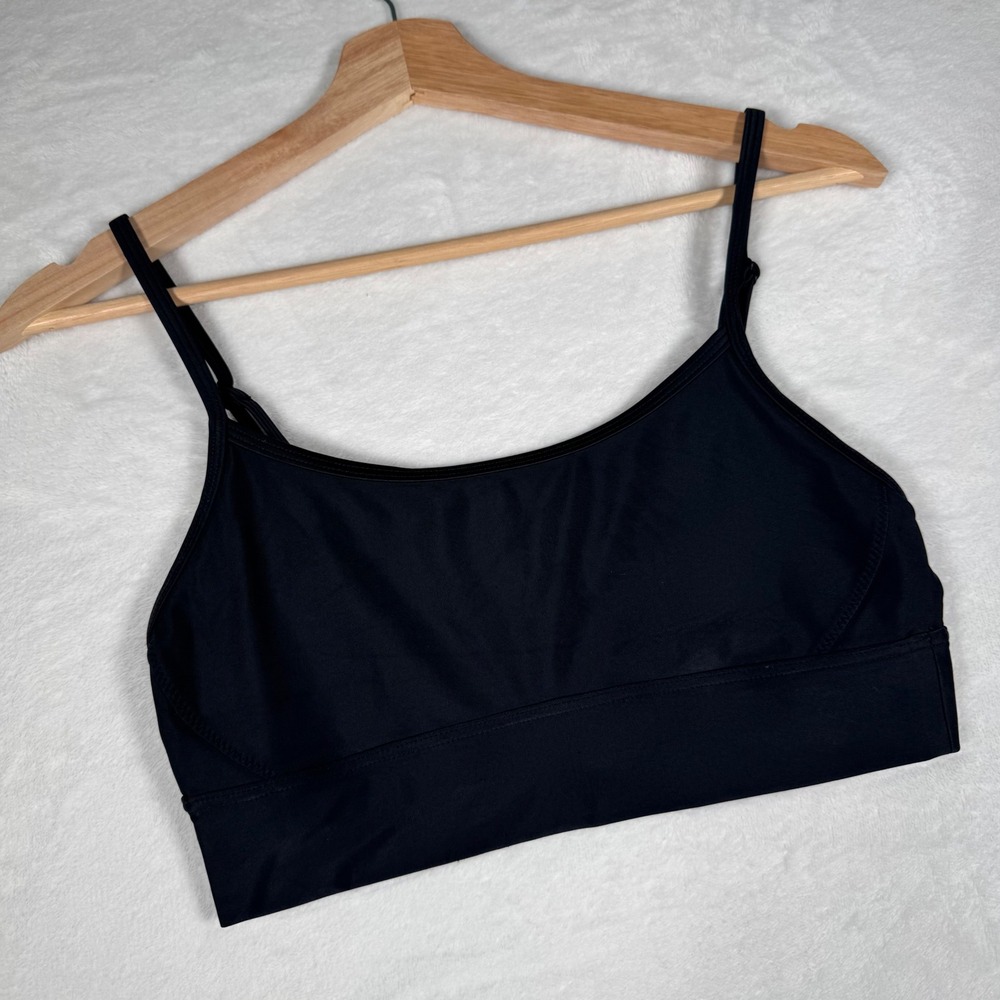 The Upside Black Sports Bra Adjustable Straps Arrow Logo Size US 6 Small